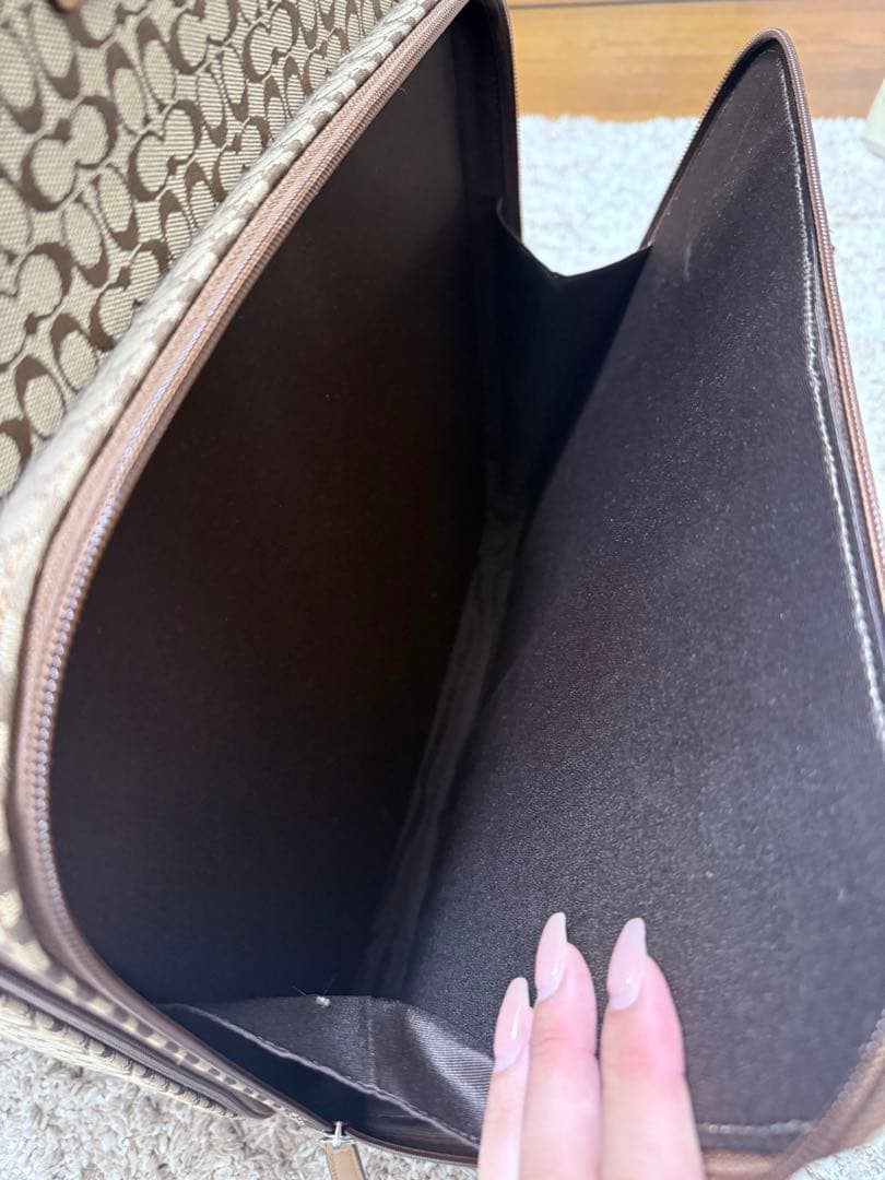 COACH キャリーケース ベージュ ミニシグネチャー