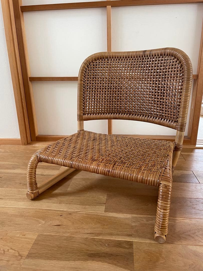 ラタン　座椅子　おみねらたん　アンティーク