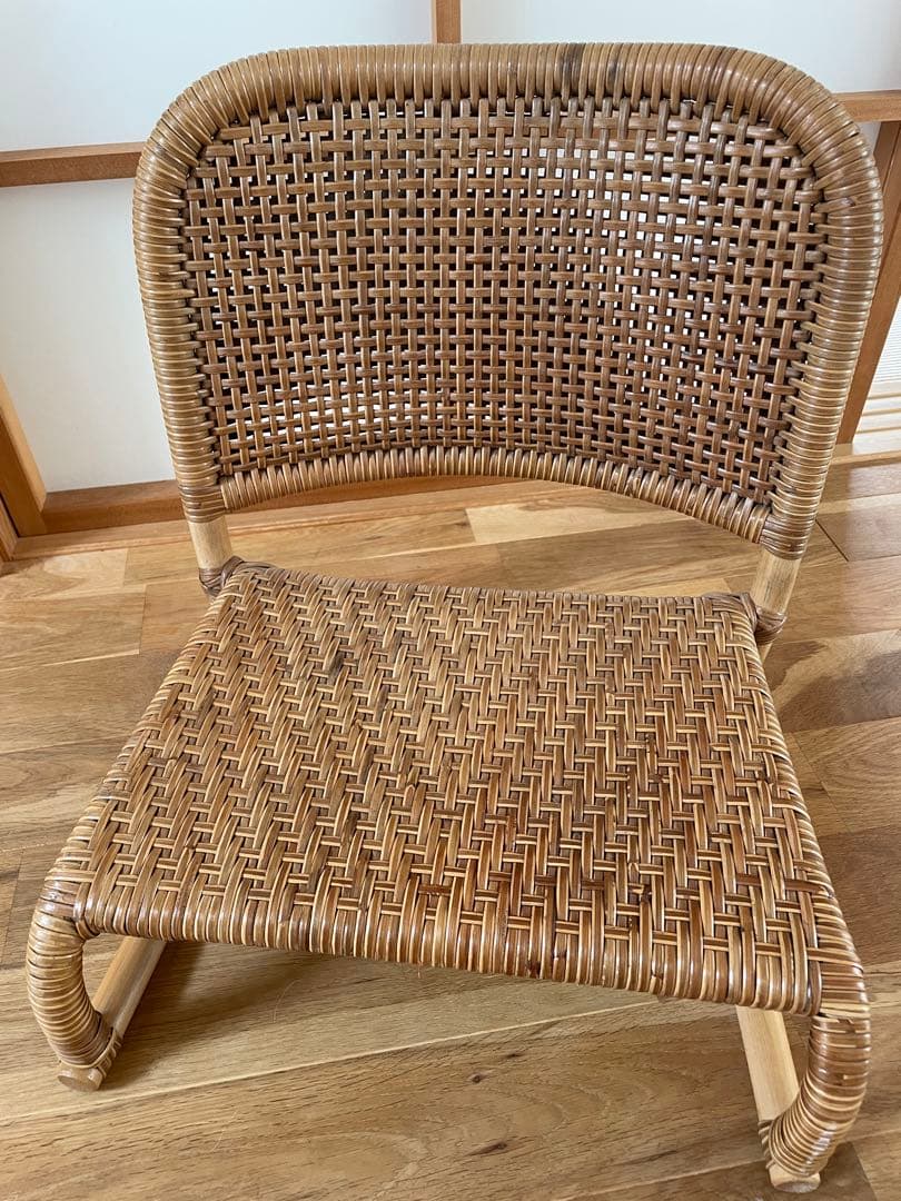 ラタン　座椅子　おみねらたん　アンティーク