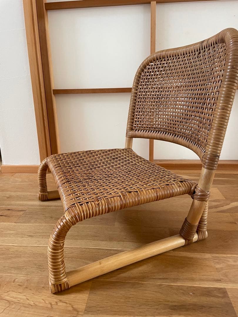 ラタン　座椅子　おみねらたん　アンティーク