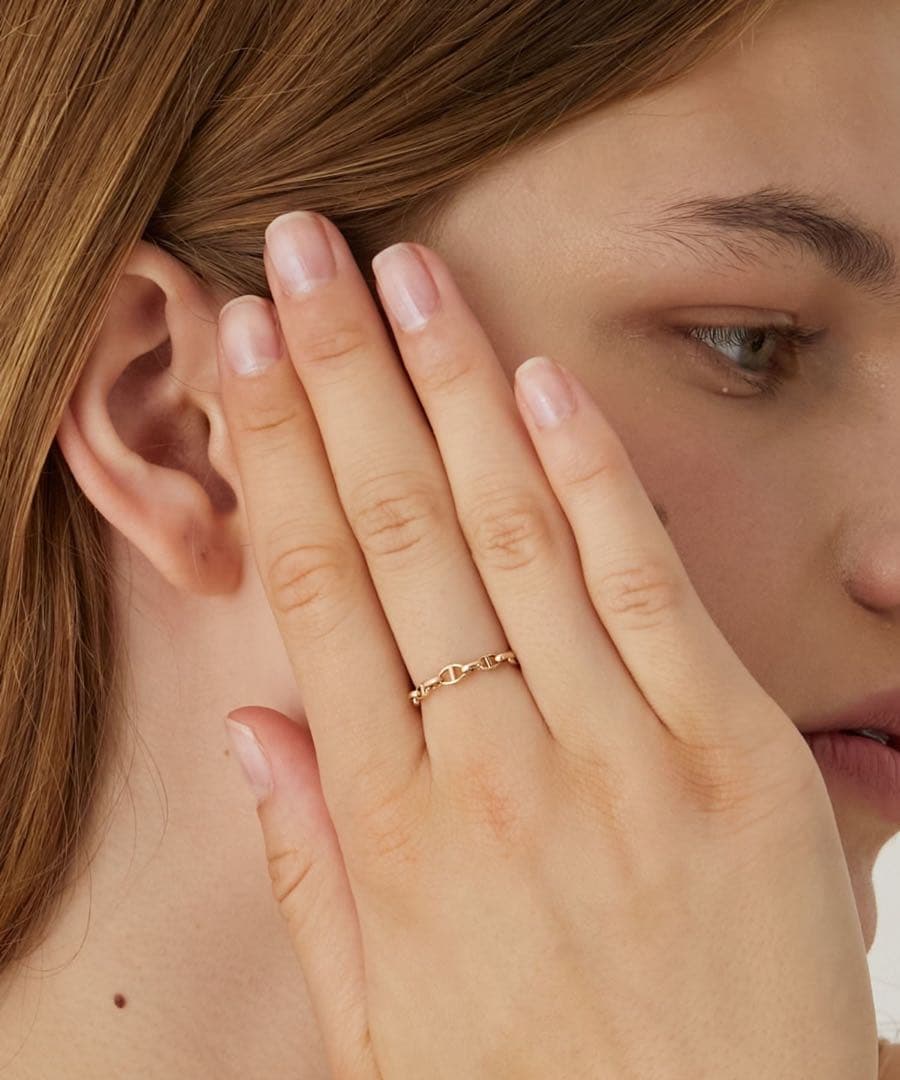 【ARTIDA OUD】 K10ホロウマリナーリンクチェーンリング