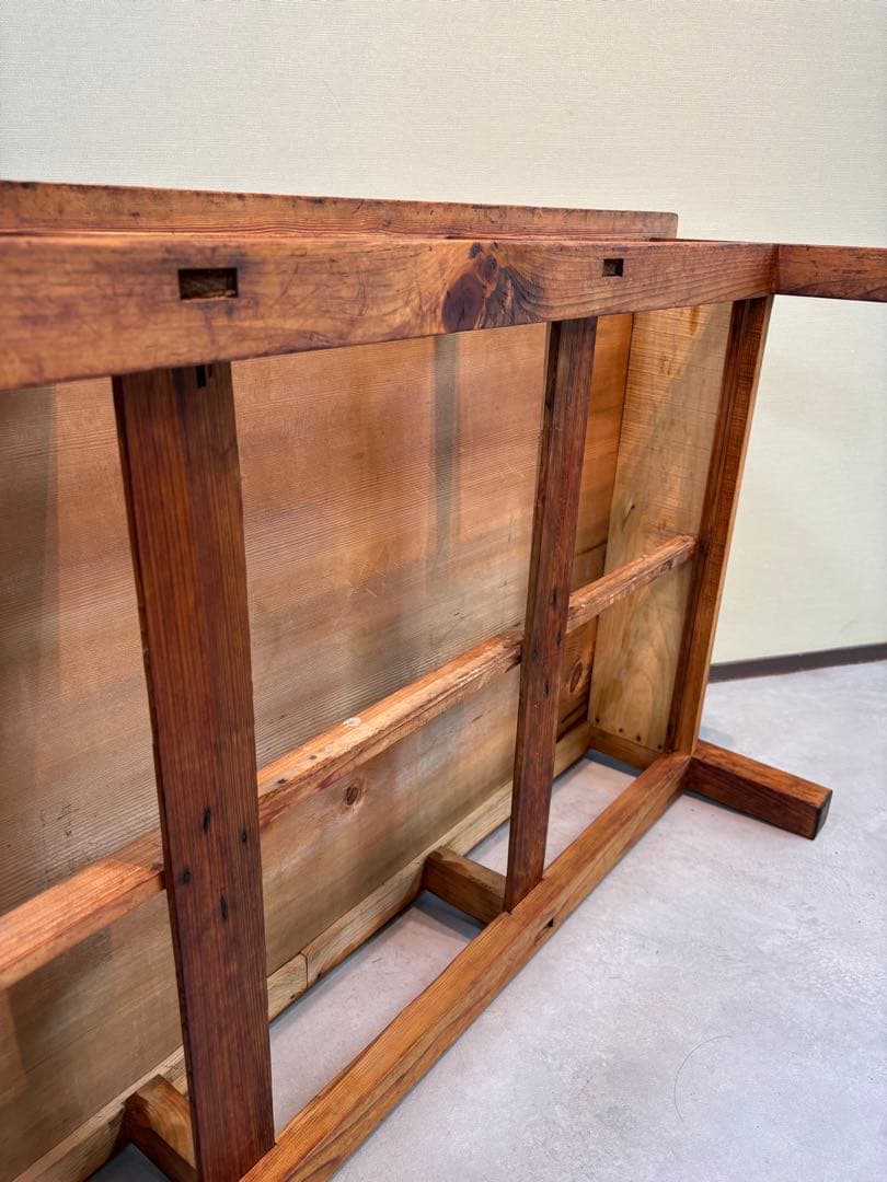 ローテーブル 無垢材 ヴィンテージ×和モダン　レトロ　両面引き出し　昭和