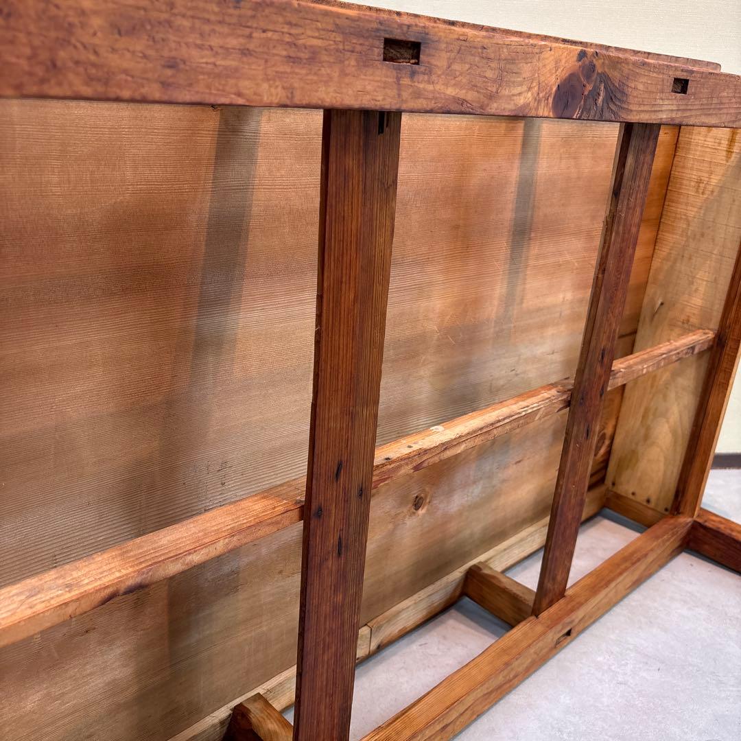 ローテーブル 無垢材 ヴィンテージ×和モダン　レトロ　両面引き出し　昭和