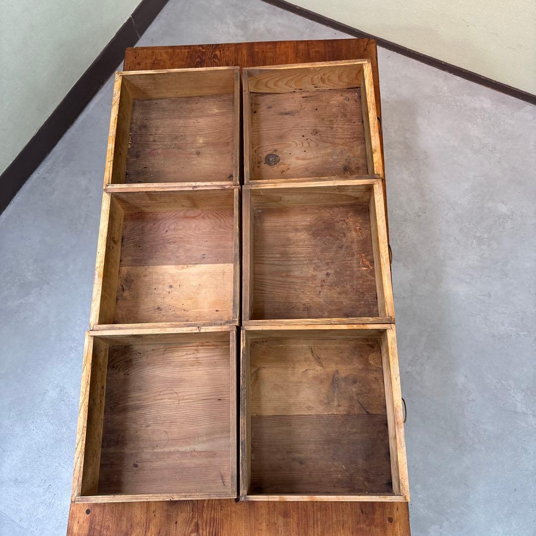 ローテーブル 無垢材 ヴィンテージ×和モダン　レトロ　両面引き出し　昭和