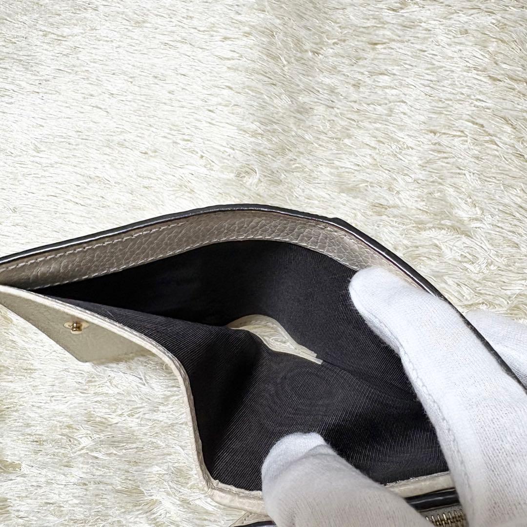 【付属品完備】GUCCI グッチ　折り財布　マーモント　ゴールドロゴ　PVC