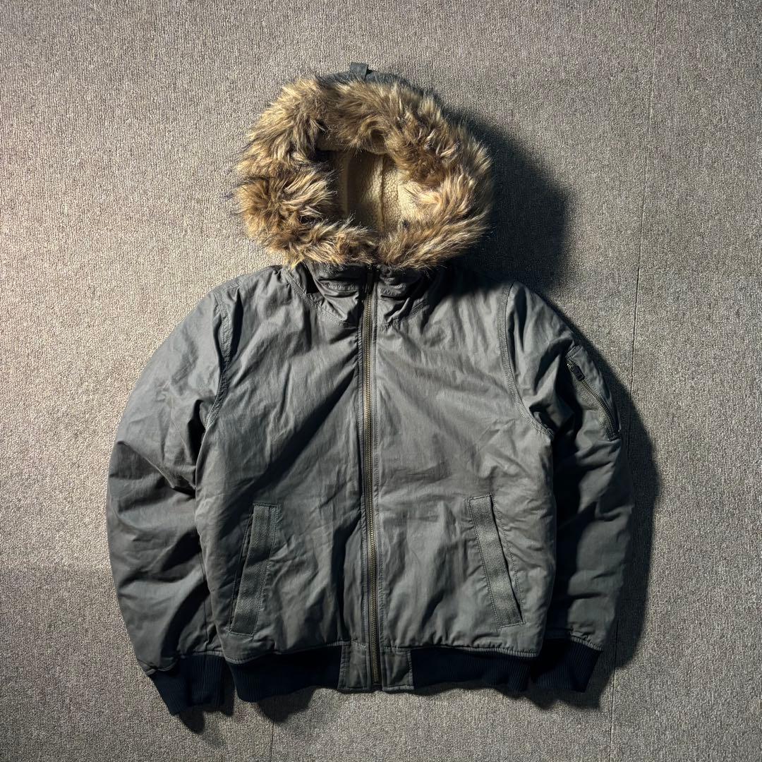 OLD GAP 短丈 ファー ミリタリー ジャケット フード N2B