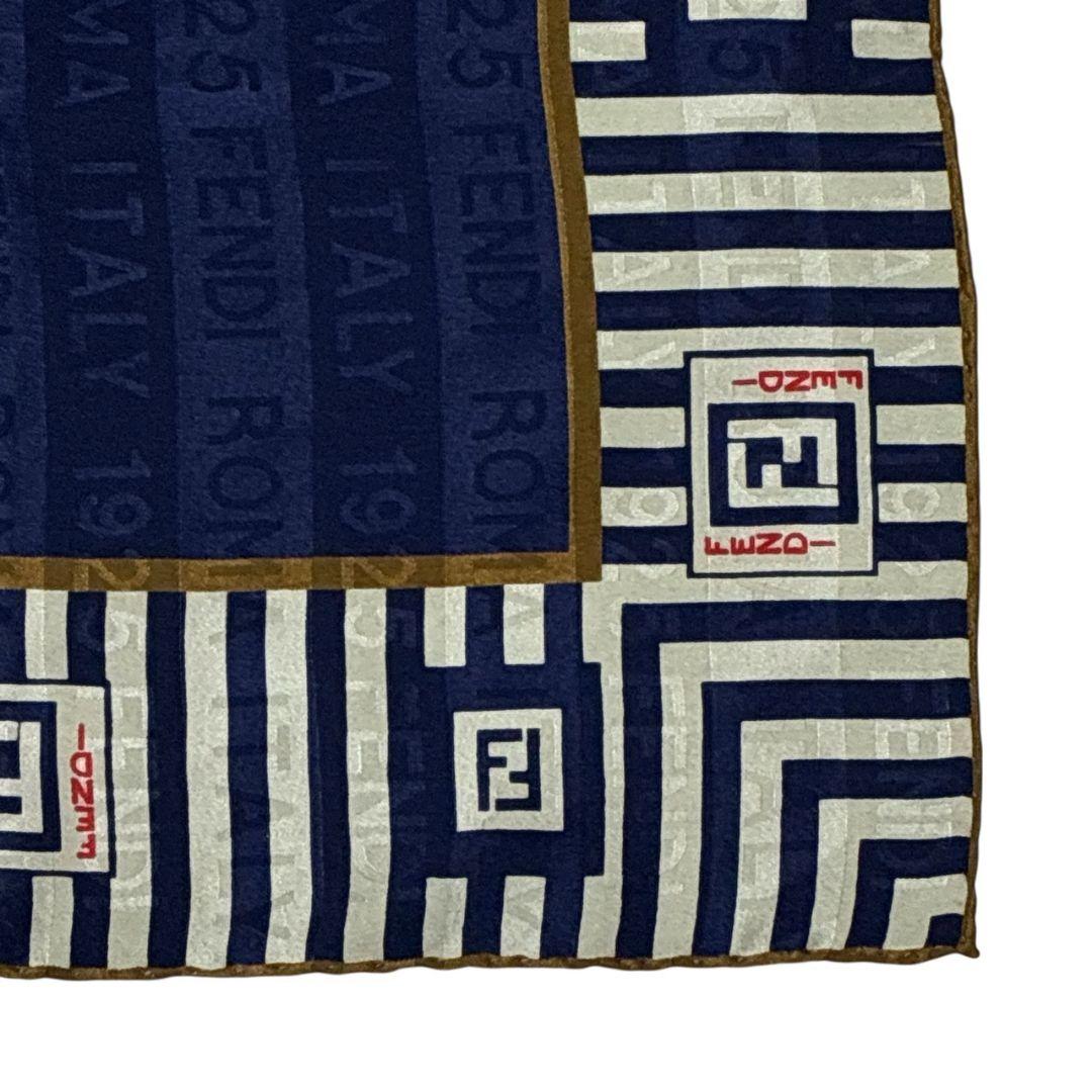 【美品】FENDI ズッカ柄 FF柄 シルク イタリア製 大判スカーフ ストール