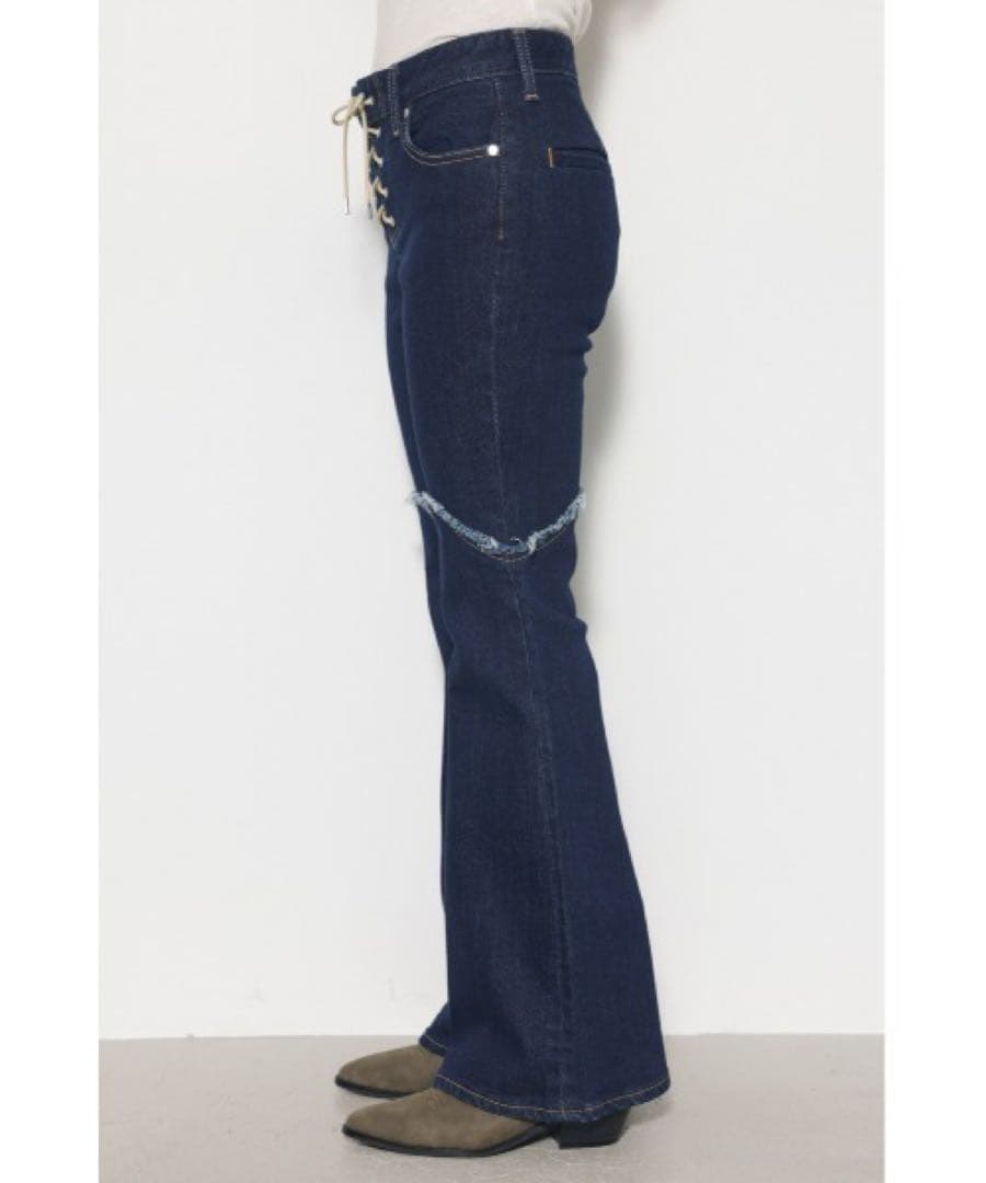 新品タグ付　LAGUAGEM FRONT LACE UP FLARE DENIM