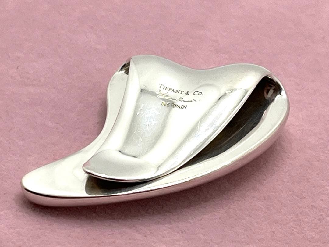 h160 美品　希少　ティファニー　フルハート　マネークリップ　シルバー　925