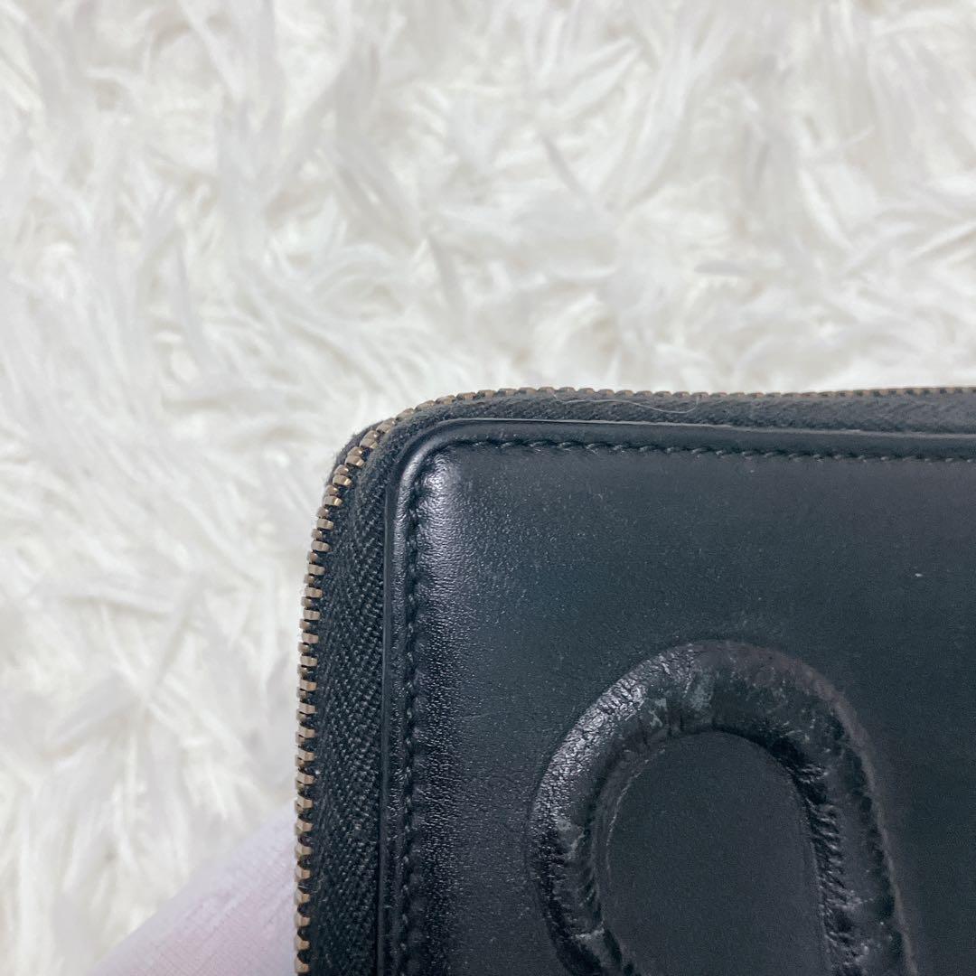 希少ミケーレ期 グッチ 長財布 ラウンドファスナー スネーク レザー ブラック