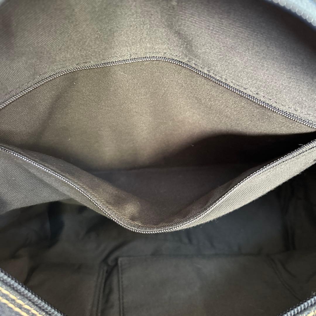 【バーバリーロンドン】　デニムトートバッグ　インディゴ　ノバチェック