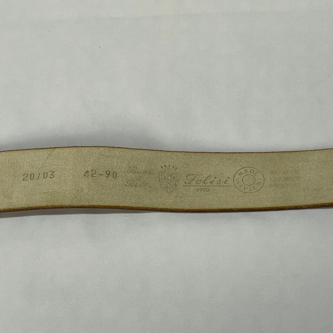 フェリージ Felisi ブラスバックル×レザーベルト イタリア製 試着のみ