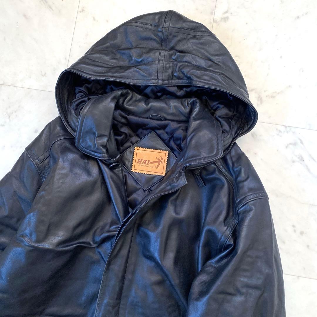 ハイスポーティングギア イッセイミヤケ 羊革 2wayブルゾン レザー 古着
