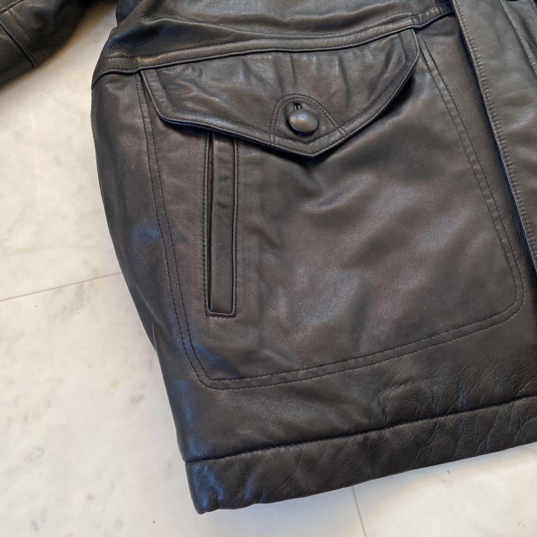 ハイスポーティングギア イッセイミヤケ 羊革 2wayブルゾン レザー 古着