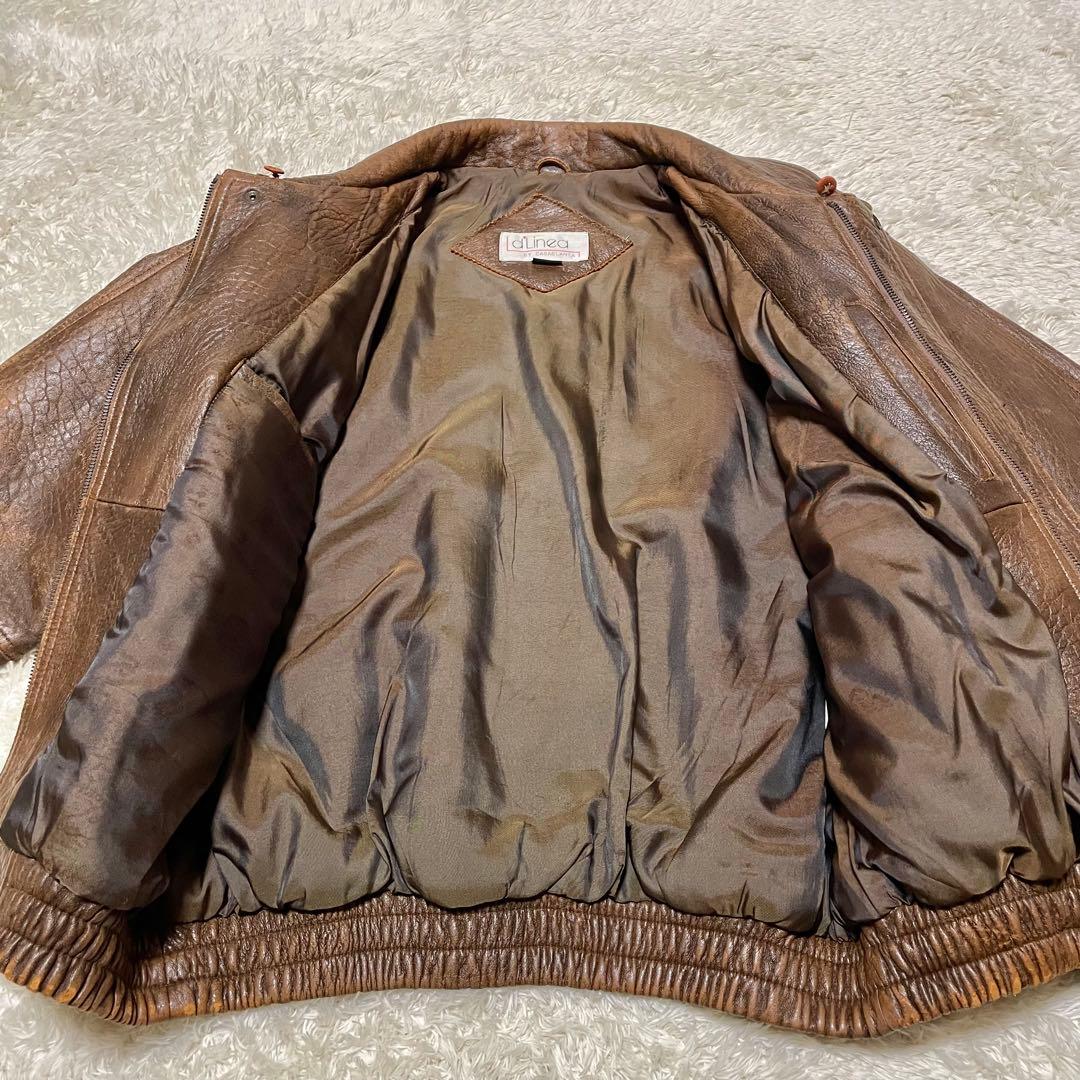 A-2 ラムレザー　フライトジャケット　ブラウン茶色　本革　G-1 ヴィンテージ