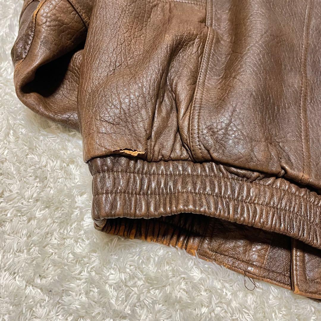 A-2 ラムレザー　フライトジャケット　ブラウン茶色　本革　G-1 ヴィンテージ