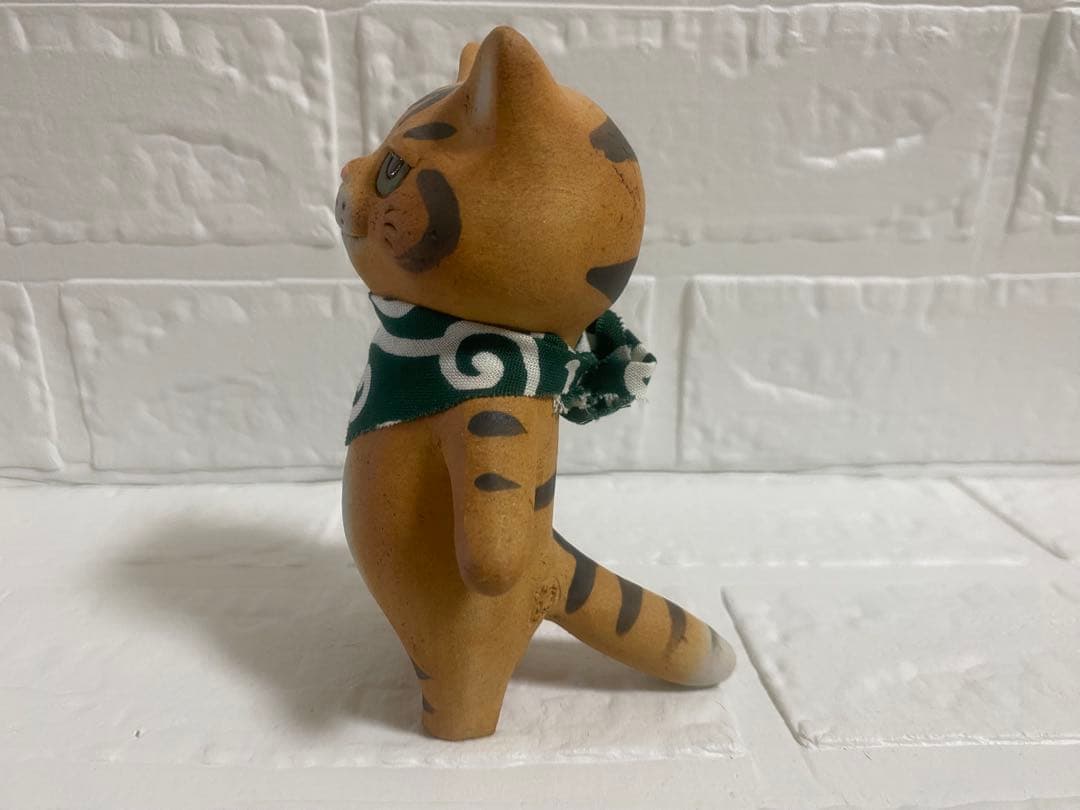 中古品【猫の置物】2匹セット☆布施猫笑店☆三毛猫☆