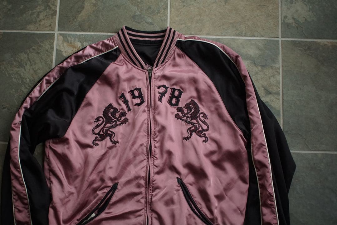 DIESEL ウルフ/ライオン 刺繍 リバーシブル スカジャン ディーゼル L