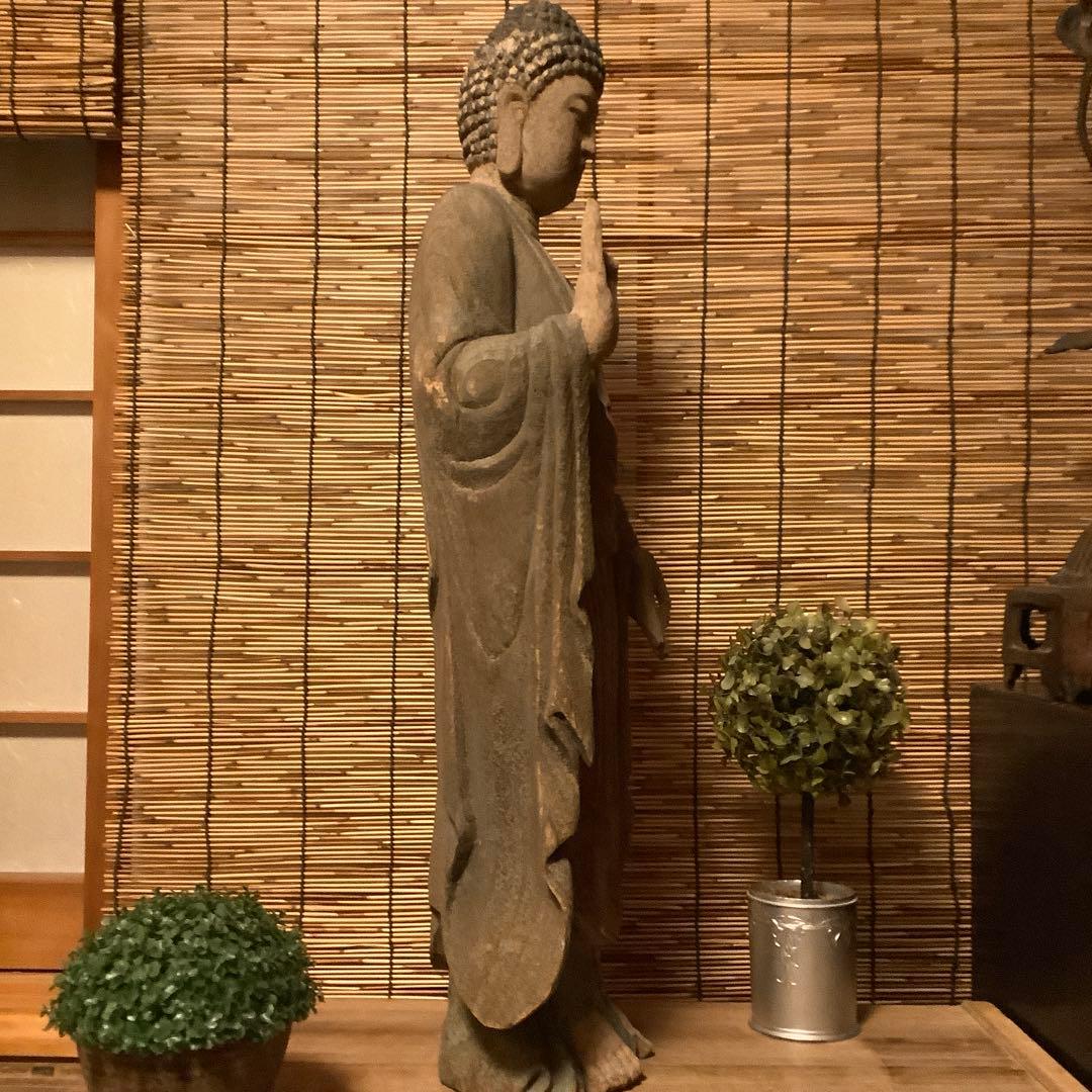 室町・本師本仏「阿弥陀如来」仏説無量寿経・仏説無量寿経・寺院放出・救済・特大木彫