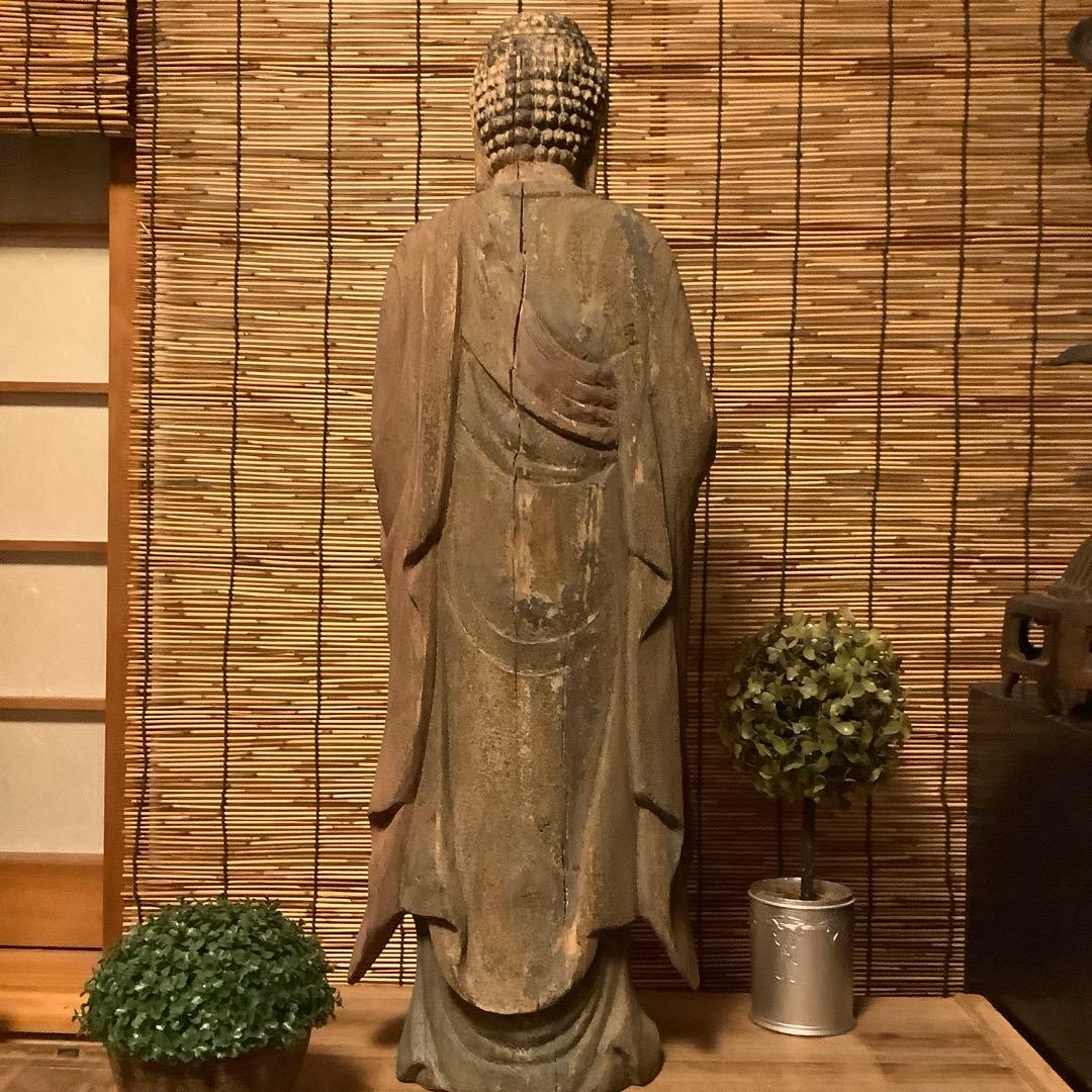 室町・本師本仏「阿弥陀如来」仏説無量寿経・仏説無量寿経・寺院放出・救済・特大木彫