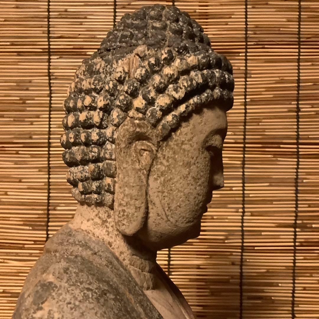 室町・本師本仏「阿弥陀如来」仏説無量寿経・仏説無量寿経・寺院放出・救済・特大木彫