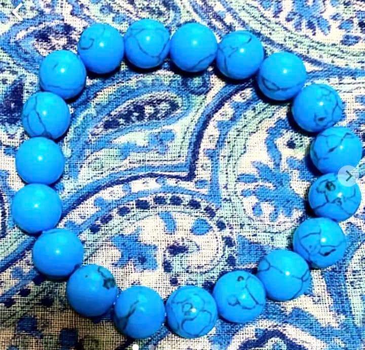 金運爆上げ　特別祈祷　天然石７cmターコイズブルー　お念珠　出羽三山