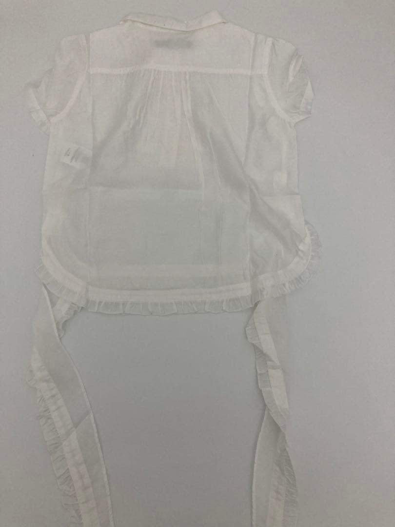 open yy 半袖シャツ ホワイト フリル付き