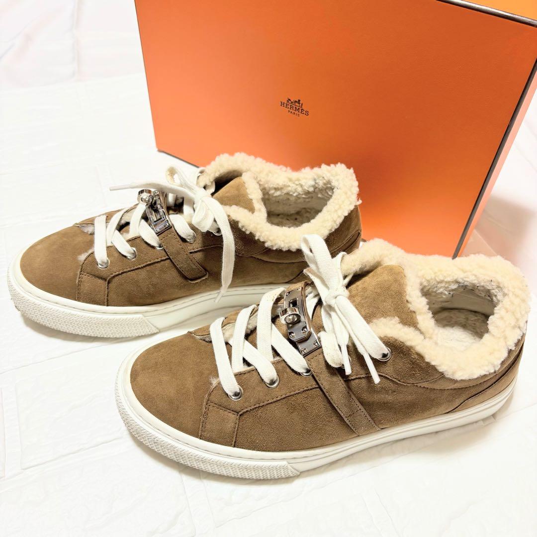 エルメス デイ ケリー スニーカー ムートン 37 箱・袋付き