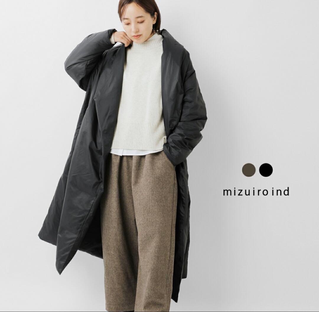 正規品　mizuiro ind ミズイロインド ドレープダウン　ロングコート　黒