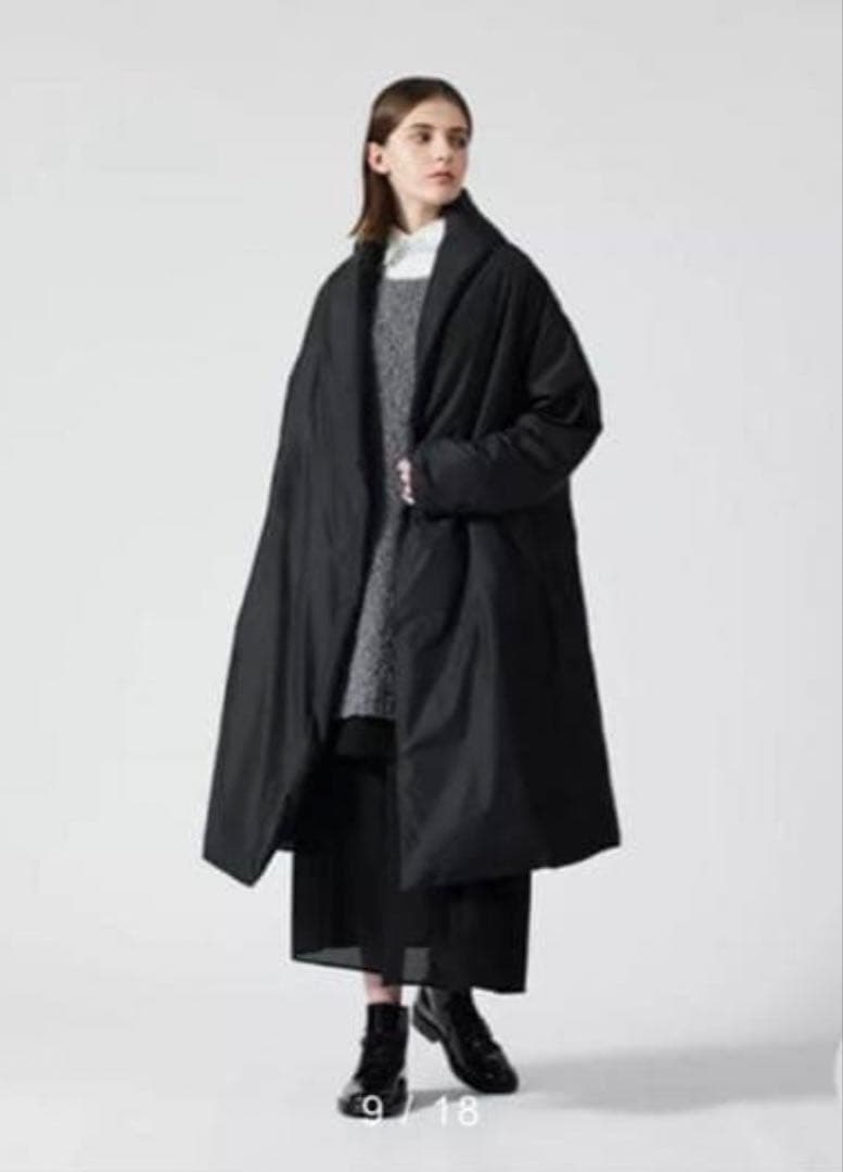 正規品　mizuiro ind ミズイロインド ドレープダウン　ロングコート　黒