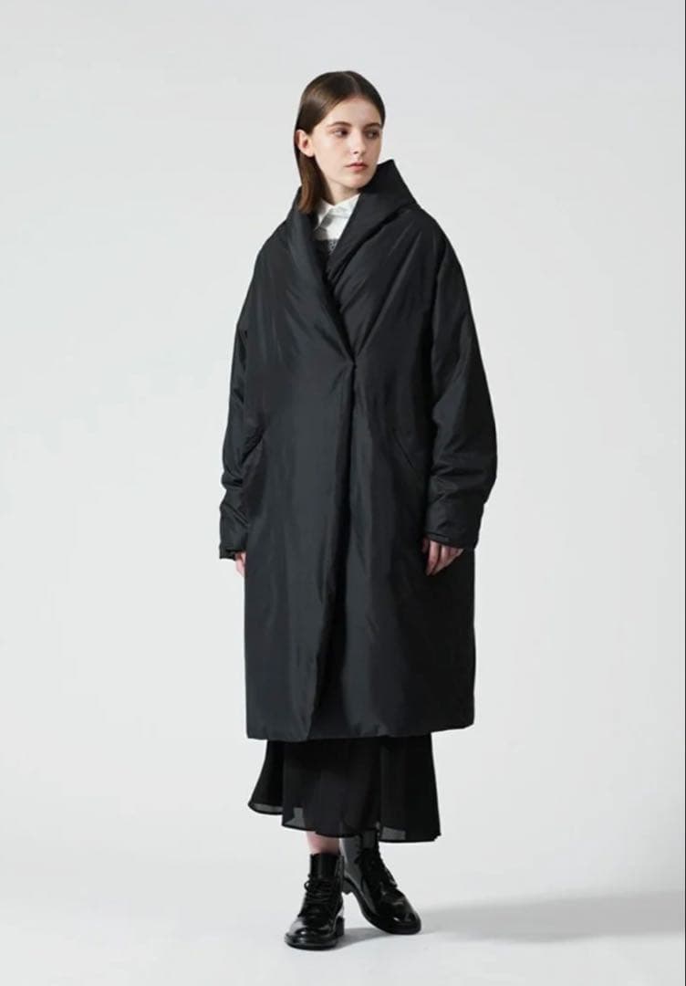 正規品　mizuiro ind ミズイロインド ドレープダウン　ロングコート　黒