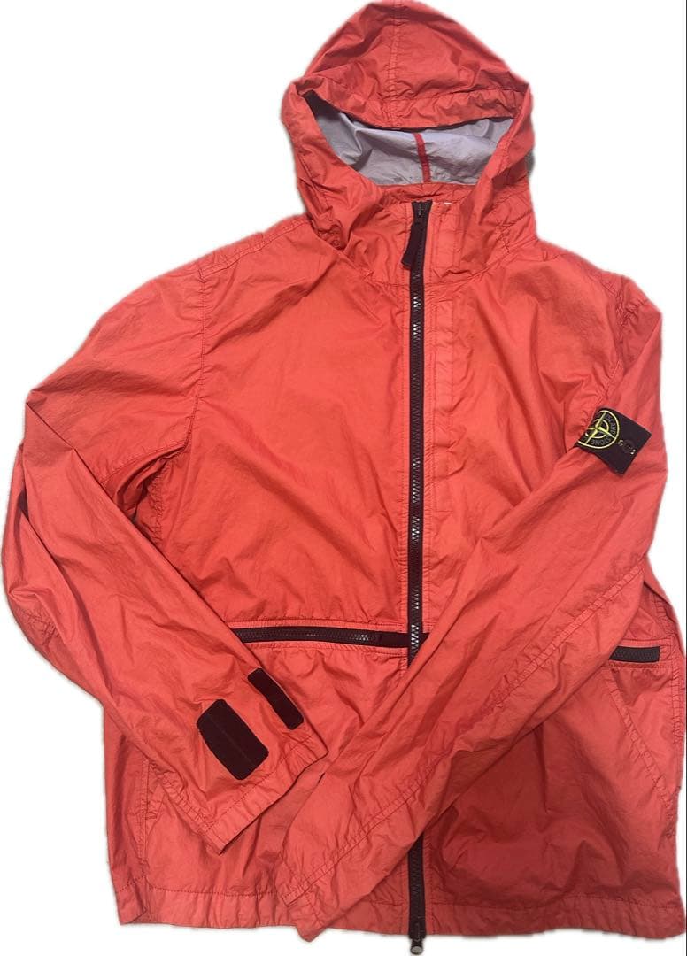 オレンジ フード付きジャケット