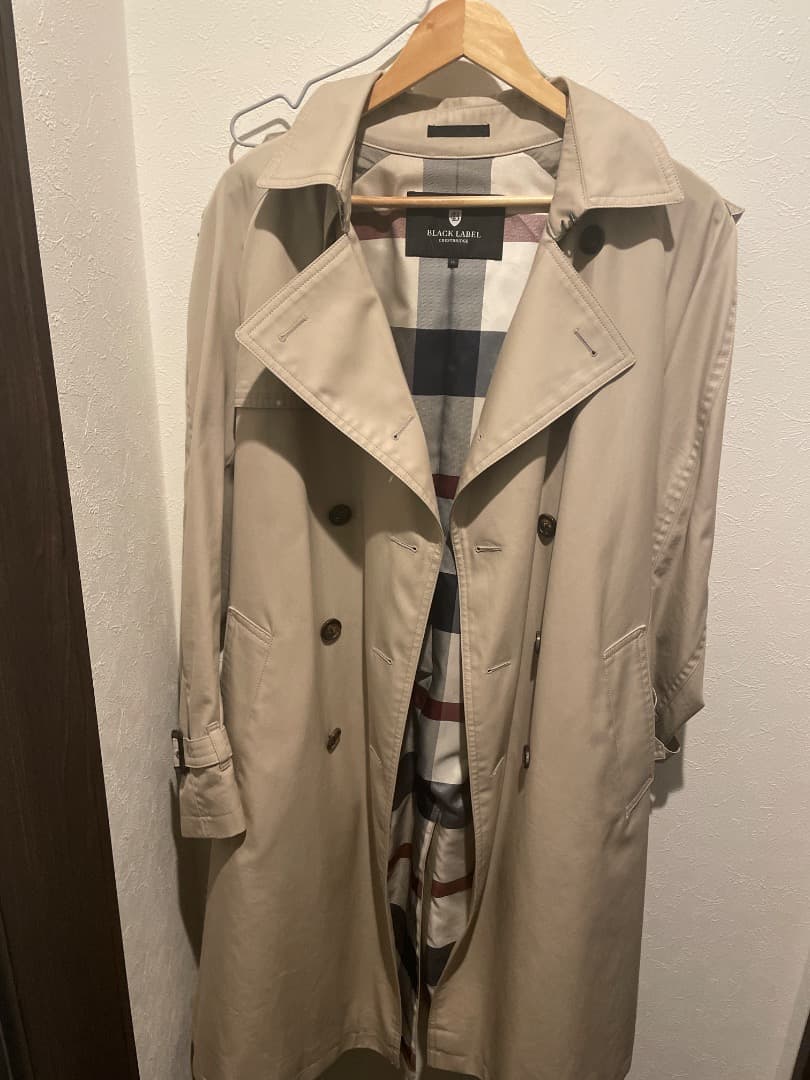 ベージュ チェック柄 トレンチコート