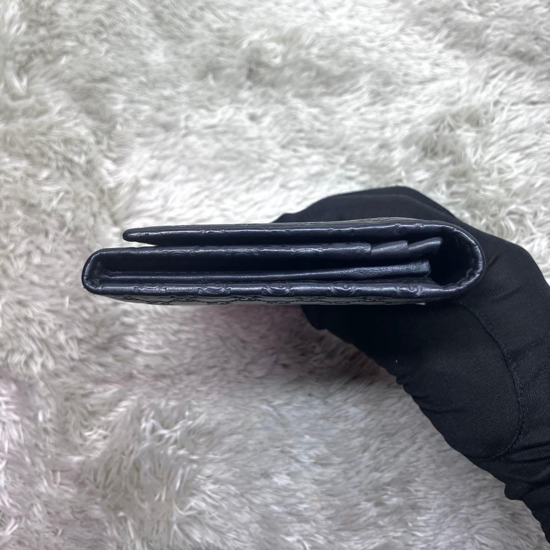 箱付き極美品✨GUCCI マイクロシマ GG柄 ロゴプレート 長財布449396