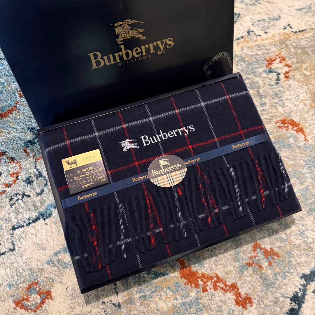 Burberry ウール ひざ掛け ラム入り