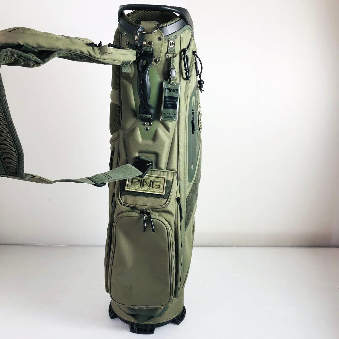 良品 PING キャディバッグ カーキ ゴルフバッグ 男女兼用 6口