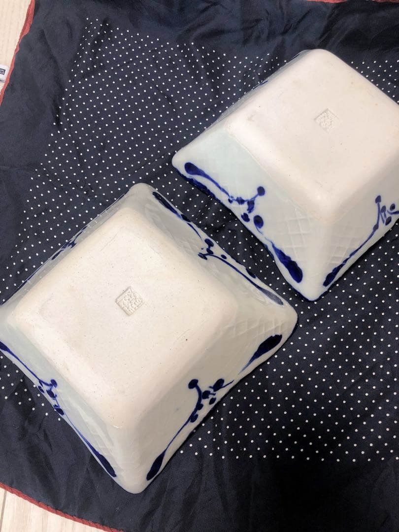 【美品】眞正陶房　安里貴美枝さん　角鉢２つ