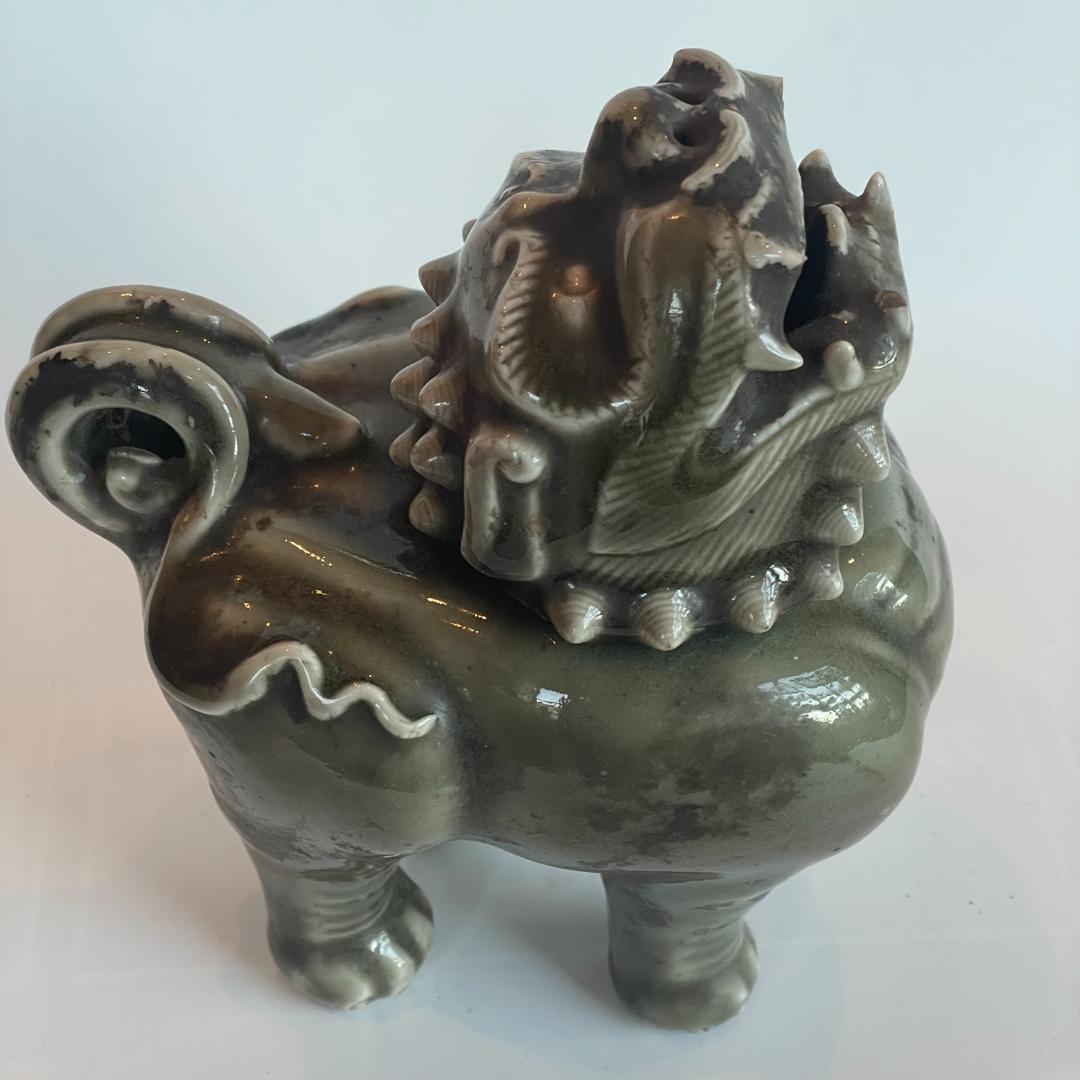 希少 三田青磁 獅子 香炉 江戸時代後期 1800年代 兵庫陶芸美術館所蔵