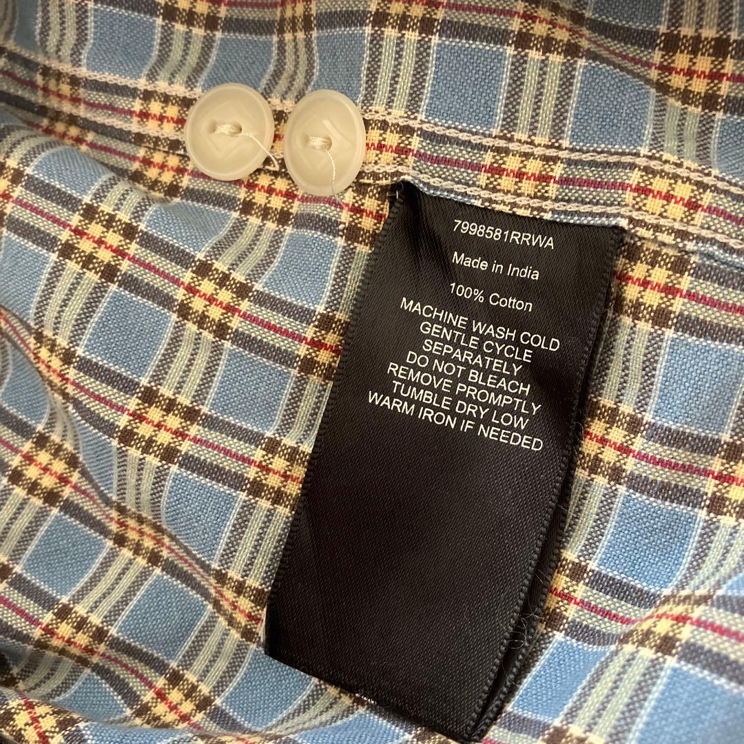 RRL ダブルアールエル　長袖シャツ　チェック　水色　Mサイズ