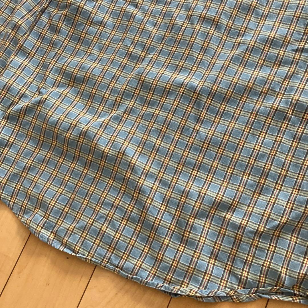 RRL ダブルアールエル　長袖シャツ　チェック　水色　Mサイズ