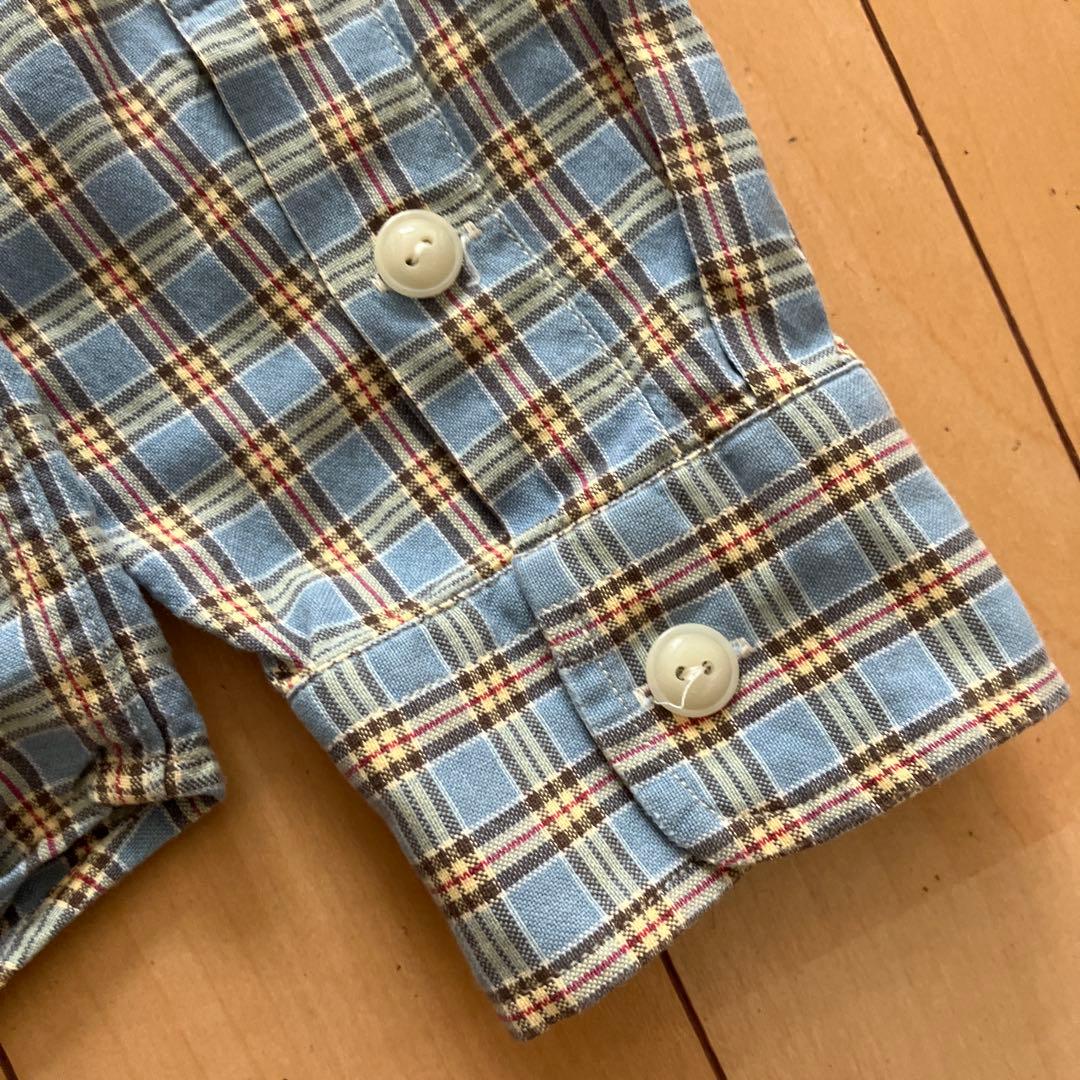 RRL ダブルアールエル　長袖シャツ　チェック　水色　Mサイズ