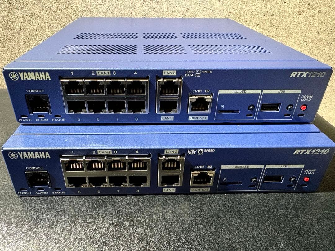 【動作確認】YAMAHA ギガアクセスVPNルーター RTX1210 2台セット