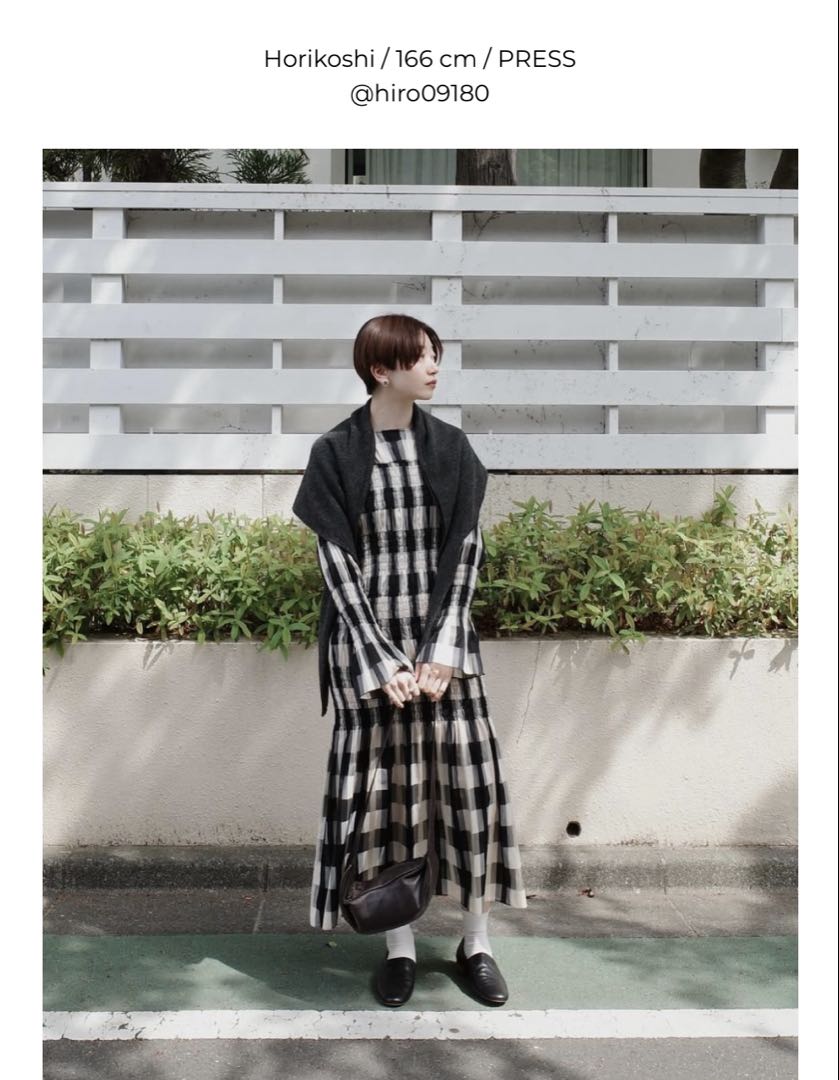 CLANE SHIRRING LONG ONEPIECE ブラック