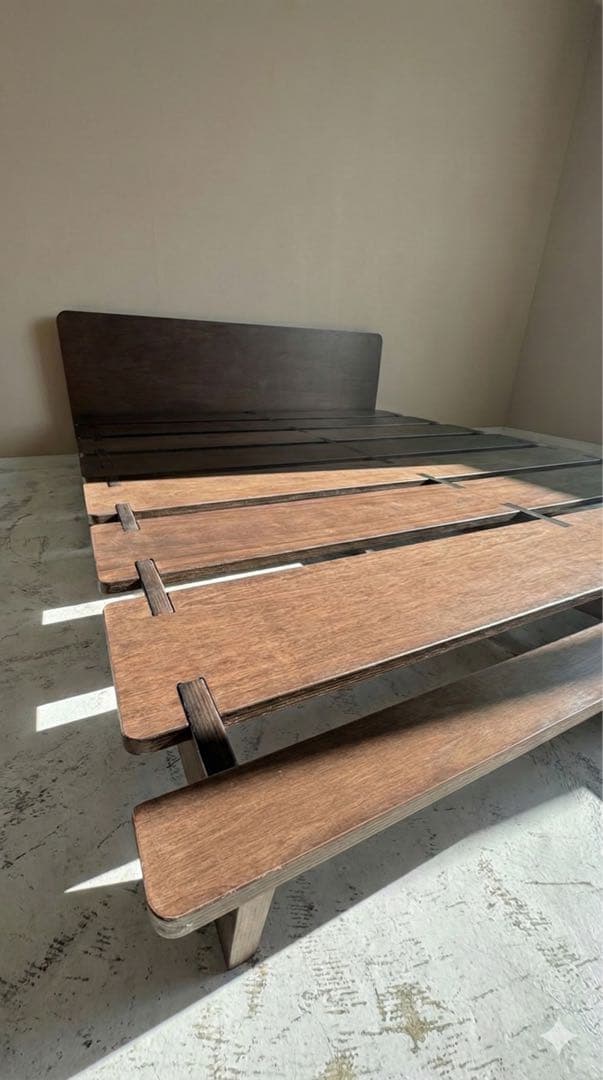 ベッドフレーム ダブル コンセント・USBポート付き