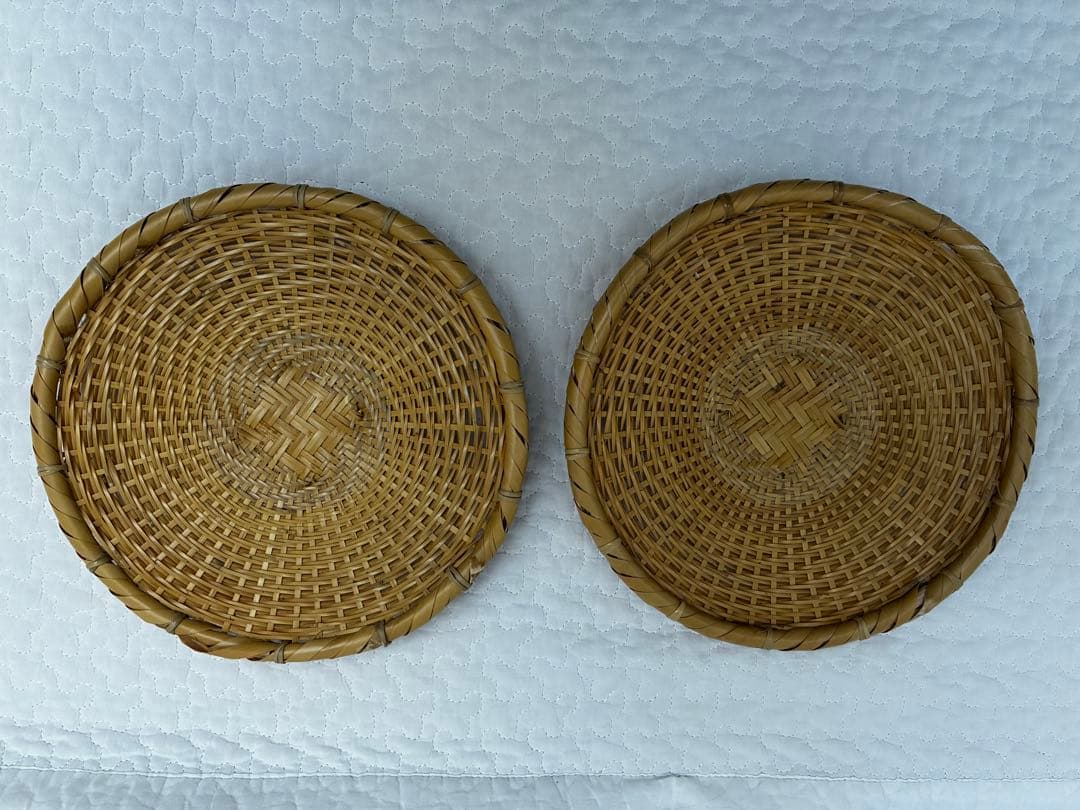 竹製 円形ざる 2個セット　公長齋小菅