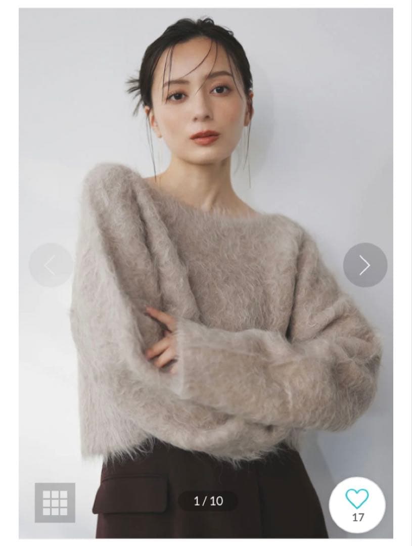 【美品】スリーアルパカ ショート丈 長袖ニット