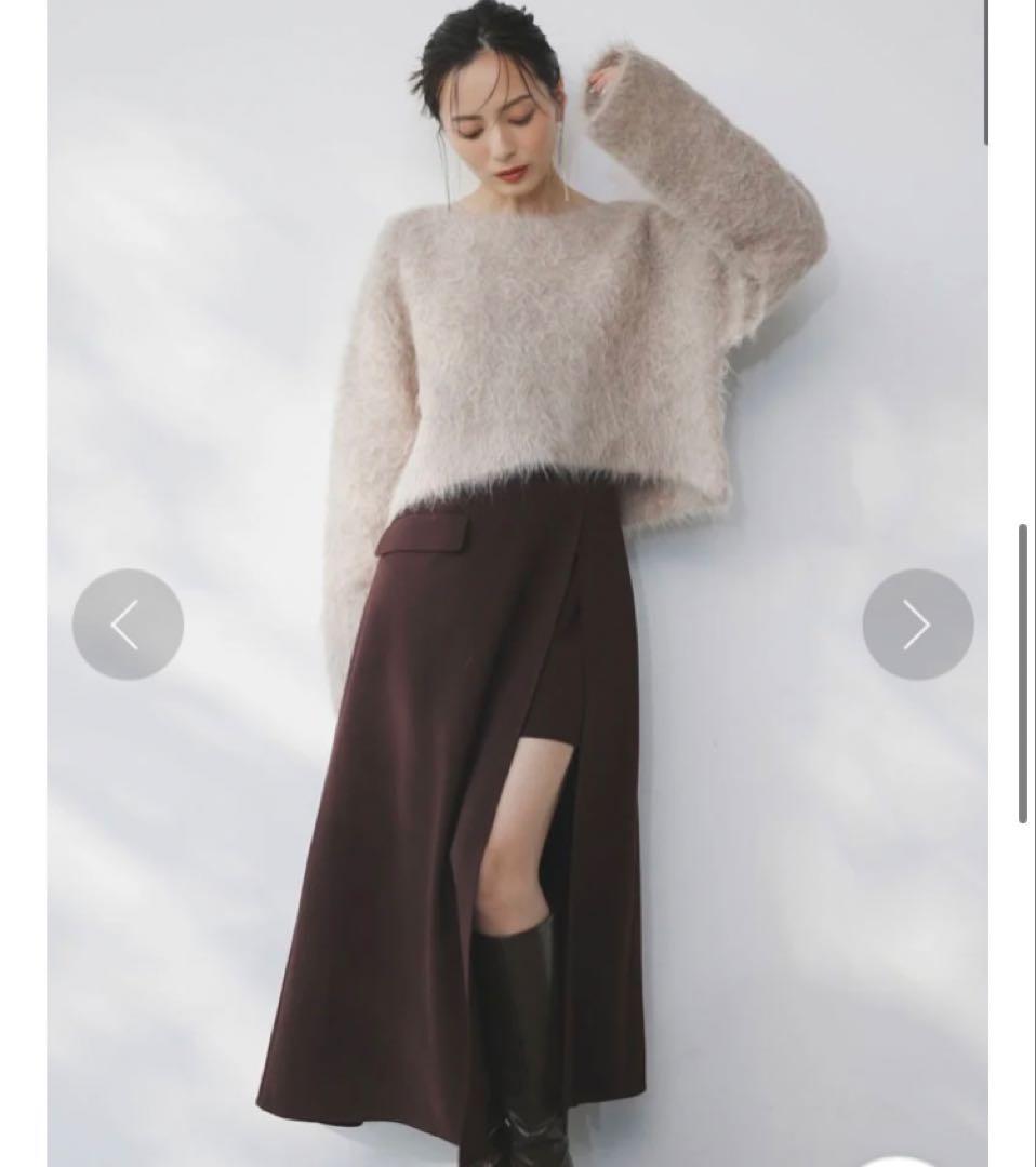 【美品】スリーアルパカ ショート丈 長袖ニット