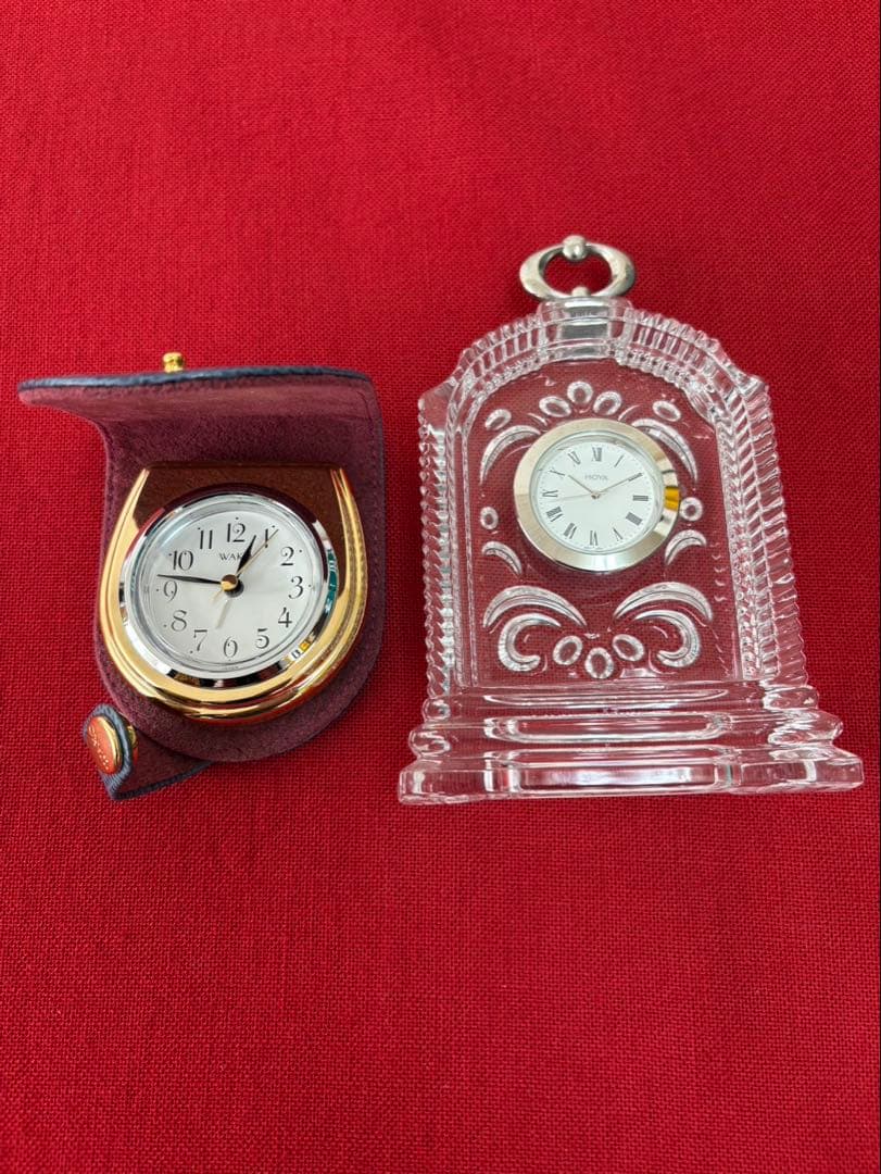 HOYA 水晶電子時計 銀座和光トラベルウォッチ 置き時計 セット