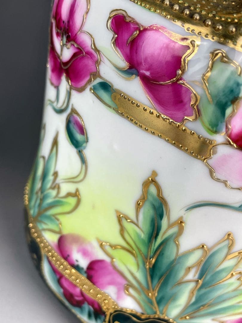 【希少】オールドノリタケ ２０cm ポピー紋 ビスケットジャー メープルリーフ