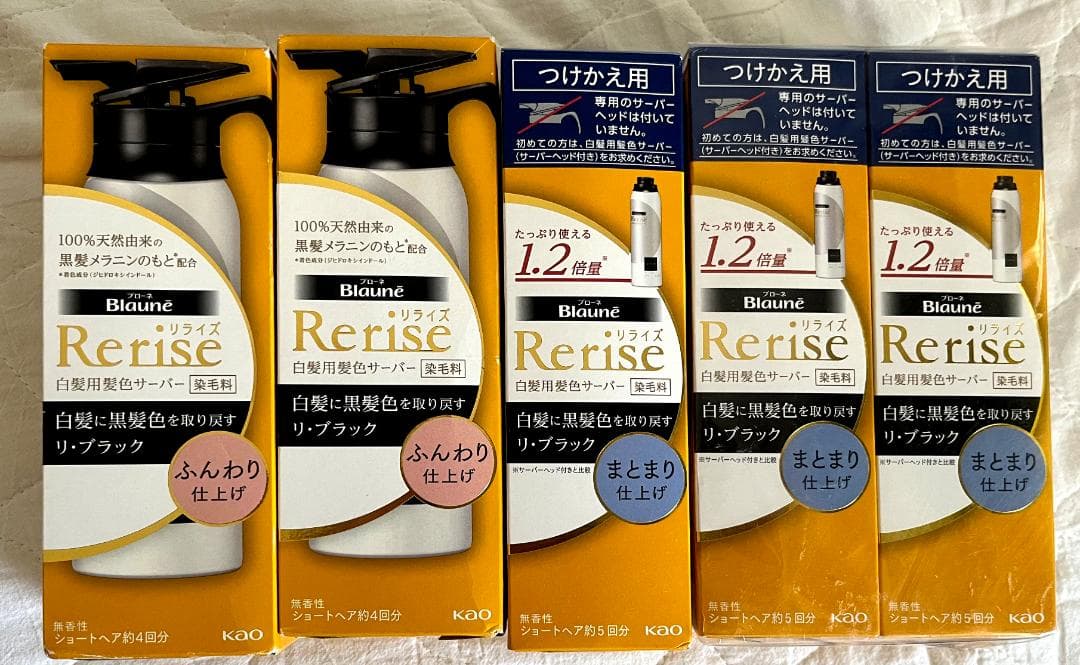 リライズ 白髪用髪色サーバー リ・ブラック 本体２個・付け替え３個【セット売り】